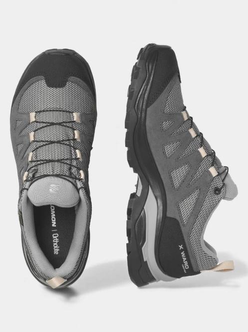 pantofi de drumetie impermeabili pt. femei Salomon X Ward Leather Gtx W gri 5