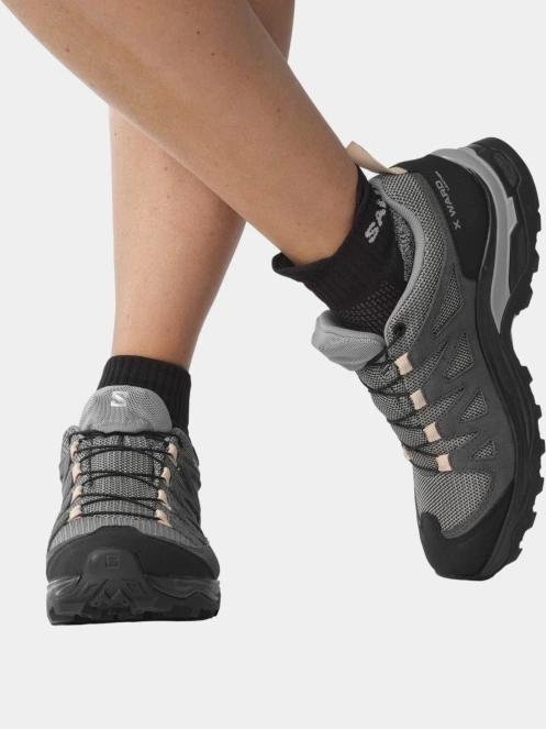 pantofi de drumetie impermeabili pt. femei Salomon X Ward Leather Gtx W gri 8