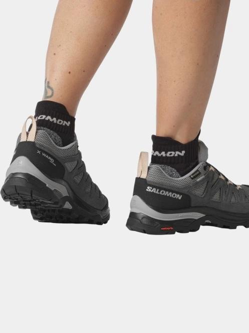 pantofi de drumetie impermeabili pt. femei Salomon X Ward Leather Gtx W gri 9