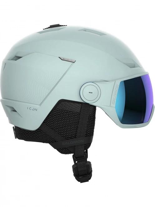casca de protectie pt. femei Salomon Icon Lt Visor albastru deschis 2