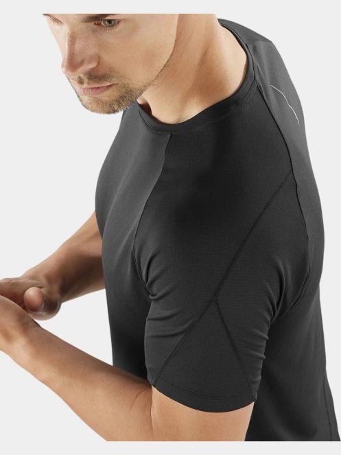tricou pentru sport, cu maneci scurte pt. barbati Salomon Cross Run Ss Tee M negru 4