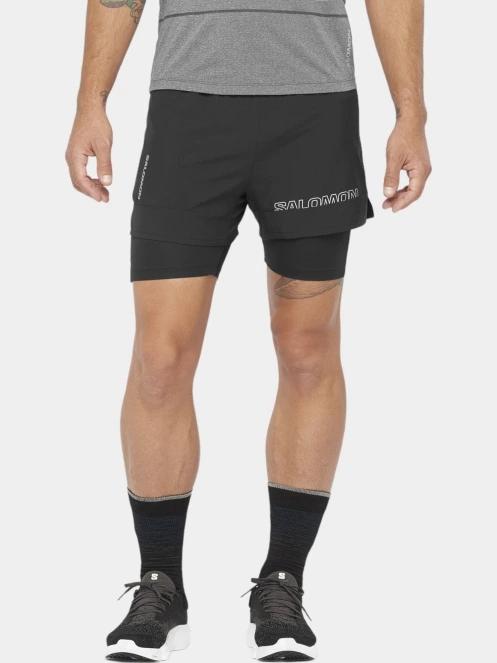 pantaloni scurti pentru sport pt. barbati Salomon Cross 2In1 Shorts M negru 2