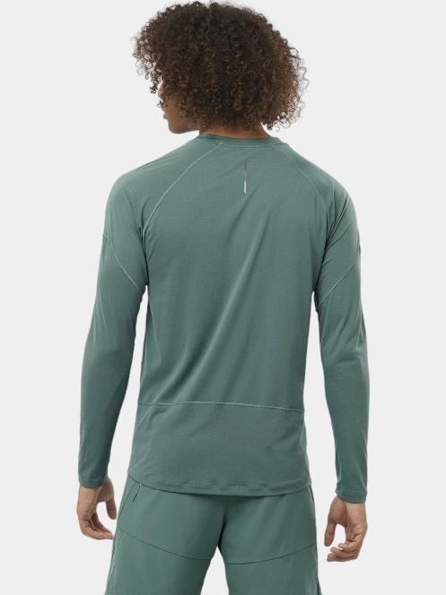 tricou cu maneci lungi, pentru sport pt. barbati Salomon Cross Run Ls Tee M verde 3