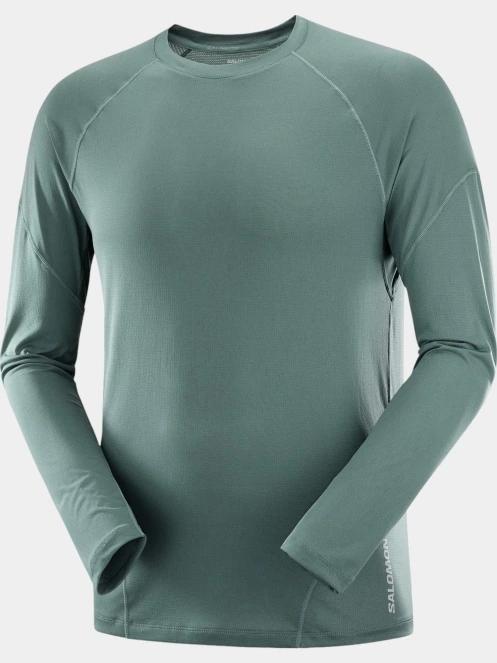 tricou cu maneci lungi, pentru sport pt. barbati Salomon Cross Run Ls Tee M verde 5