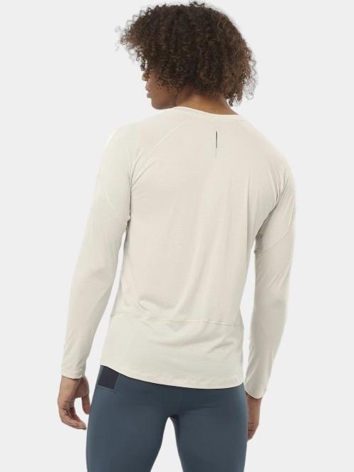 tricou cu maneci lungi, pentru sport pt. barbati Salomon Cross Run Ls Tee M alb 3