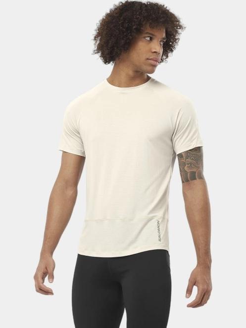 tricou pentru sport, cu maneci scurte pt. barbati Salomon Cross Run Ss Tee M alb 2