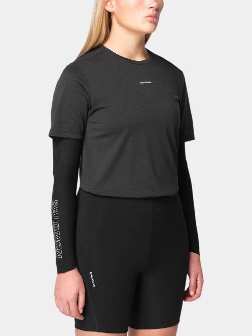 tricou pentru sport, cu maneci scurte pt. femei Salomon Shkout Core Ss Tee W negru 2