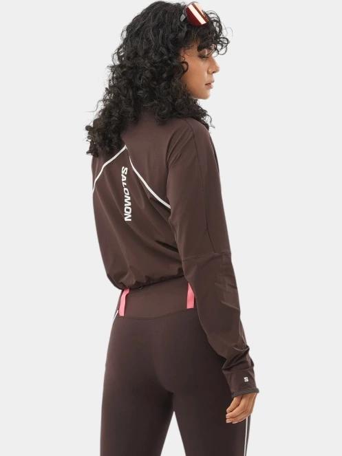 pulover crop pt. femei Salomon Sense Aero Hybrid Cropped maro 3
