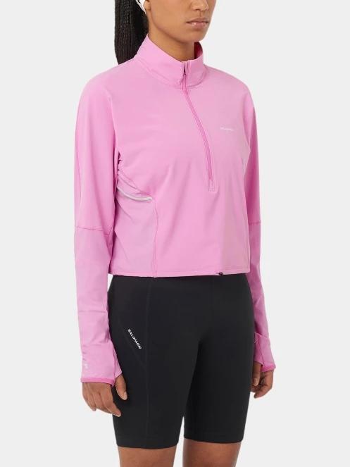 pulover pt. femei Salomon Sense Aero Hybd Cp Plvr W magenta 2