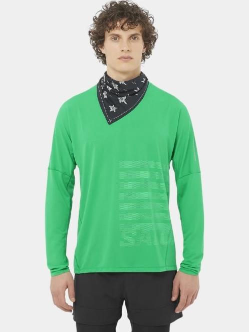 tricou cu maneci lungi, pentru sport pt. barbati Salomon Sense Aero Graphic verde 2
