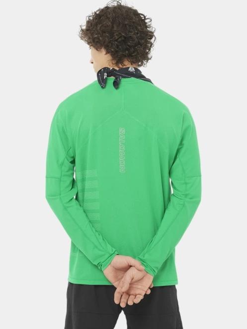 tricou cu maneci lungi, pentru sport pt. barbati Salomon Sense Aero Graphic verde 3