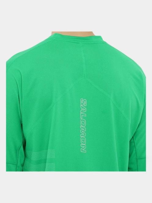 tricou cu maneci lungi, pentru sport pt. barbati Salomon Sense Aero Graphic verde 4