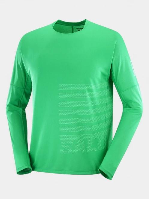 tricou cu maneci lungi, pentru sport pt. barbati Salomon Sense Aero Graphic verde 6