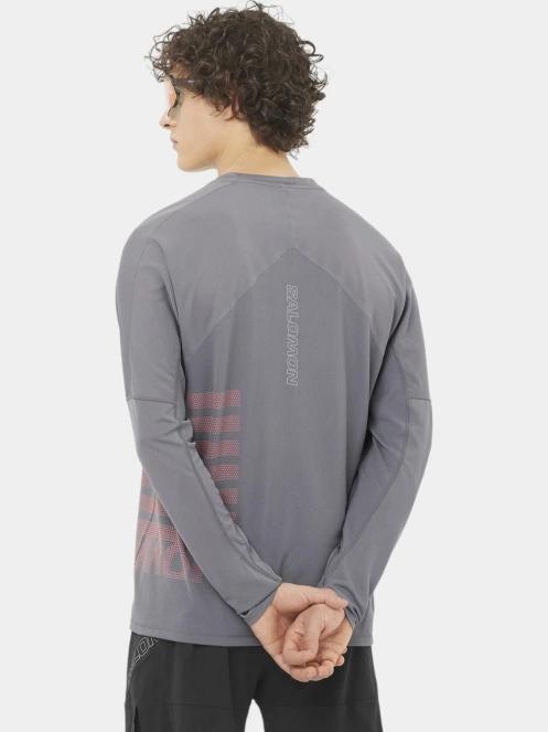 tricou cu maneci lungi, pentru sport pt. barbati Salomon Sense Aero Graphic gri 3