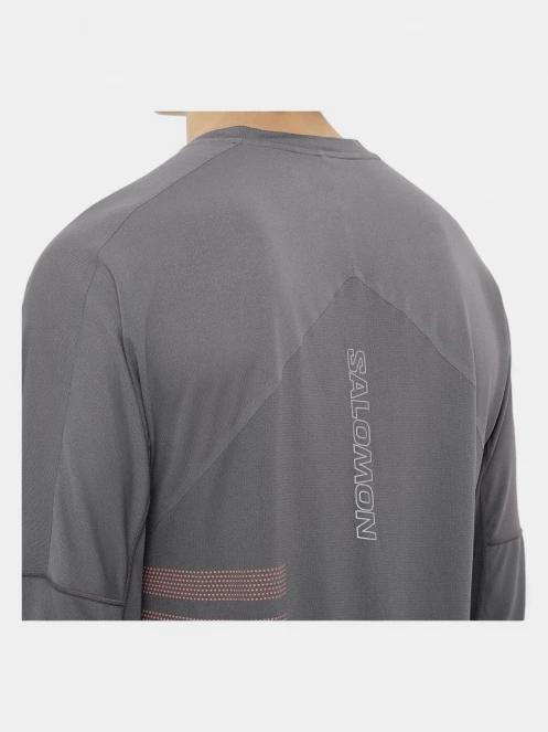 tricou cu maneci lungi, pentru sport pt. barbati Salomon Sense Aero Graphic gri 4