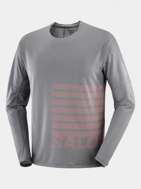 tricou cu maneci lungi, pentru sport pt. barbati Salomon Sense Aero Graphic gri 6