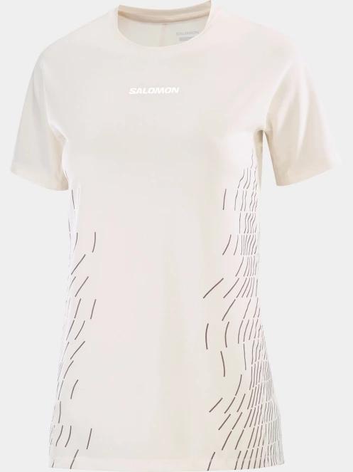tricou pentru sport, cu maneci scurte pt. femei Salomon Sense Aero SS Tee Gfx W alb 4