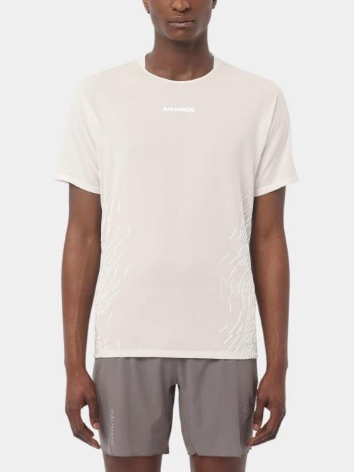 tricou pentru sport, cu maneci scurte pt. barbati Salomon Sense Aero SS Tee Gfx M alb 2