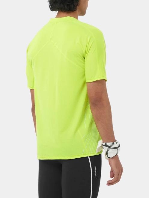 tricou pentru sport, cu maneci scurte pt. barbati Salomon Sense Aero Ss Tee Gfx M verde 3