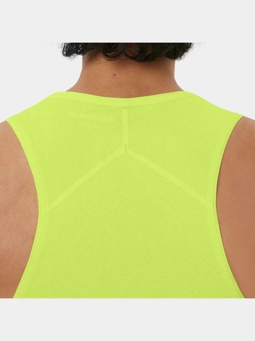 tricou de sport fara maneci pt. barbati Salomon Sense Aero Singlet Gfx M verde 4