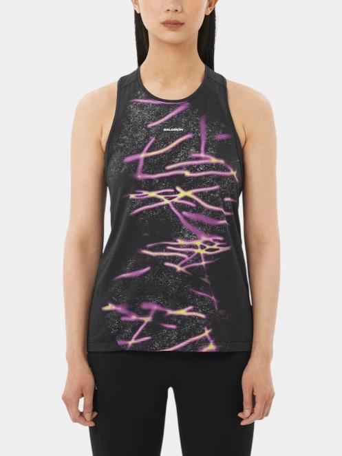 bluza tank pt. femei Salomon Shkout Core Tank Gfx W negru 2