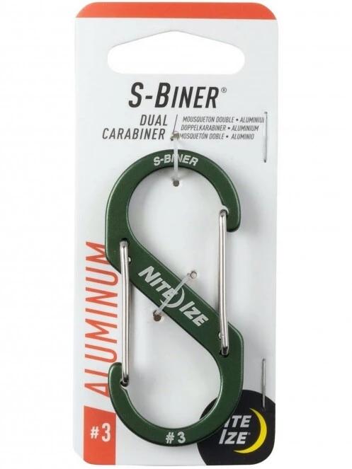 S-Biner® Alumínium S (dupla) Karabiner #3 - Olívzöld