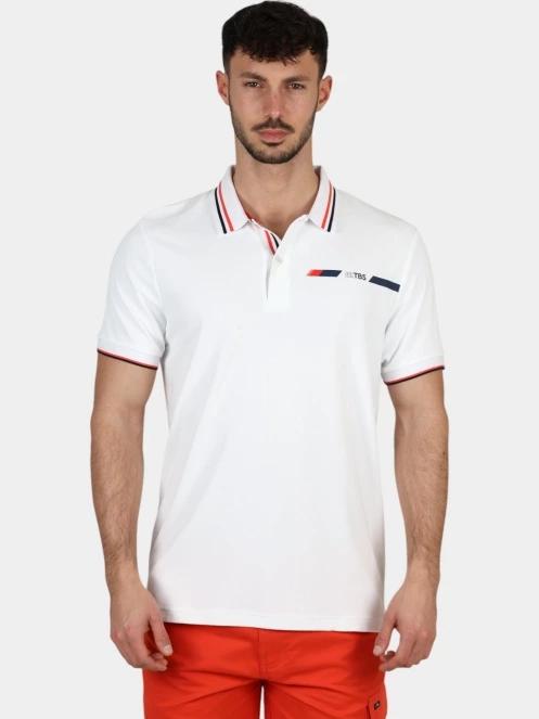 tricou cu guler pt. barbati TBS Selimpol alb 2