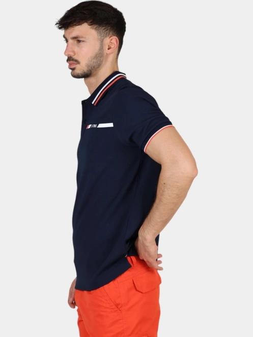 tricou cu guler pt. barbati TBS Selimpol albastru inchis 3