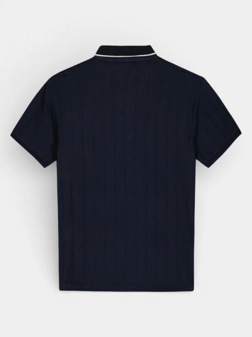 tricou cu guler pt. barbati TBS Simeopol albastru inchis 3