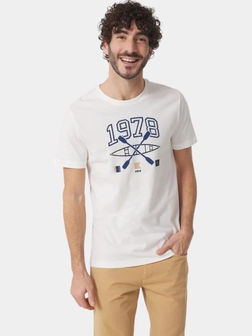 tricou cu maneci scurte pt. barbati TBS Smithtee alb 2