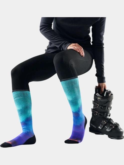 ciorapi de schi pt. barbati Smartwool Ski Targeted Cushion Compression Print OTC Socks albastru deschis 3