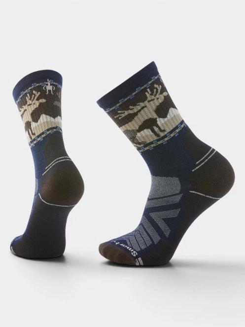ciorapi pentru drumetii Smartwool Hike Light Cushion Mountain Moose Crew Socks albastru inchis 2