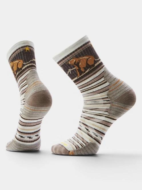 ciorapi pentru drumetii Smartwool Hike Targeted Cushion Bear Stripe Mid Cr Hike maro 2