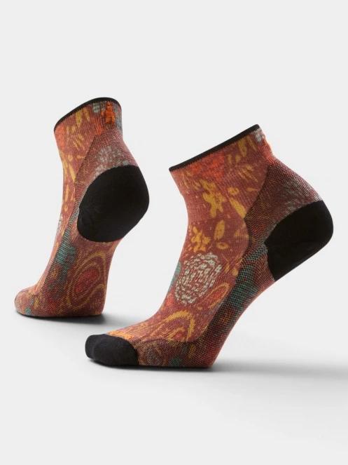 ciorapi sport pt. femei Smartwool Women's Bike Zero Cushion Paisley Print portocaliu 2