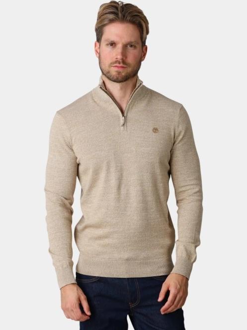pulover tricotat pt. barbati Timberland Williams River Cotton 1/4 Zip Sweater gri 2
