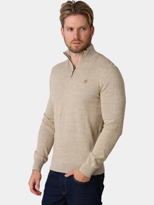 pulover tricotat pt. barbati Timberland Williams River Cotton 1/4 Zip Sweater gri 3