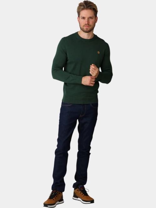 pulover tricotat pt. barbati Timberland Williams River Cotton Crew Neck Sweate verde inchis 5