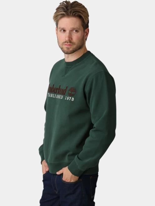 pulover pt. barbati Timberland Established 1973 Embroidered Logo Bb Crew verde inchis 3