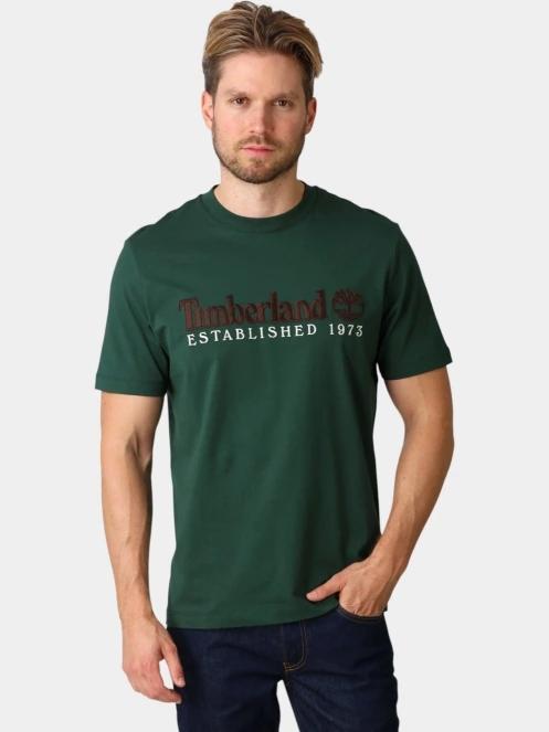 tricou cu maneci scurte pt. barbati Timberland Established 1973 SS Embroidered Tee verde inchis 2
