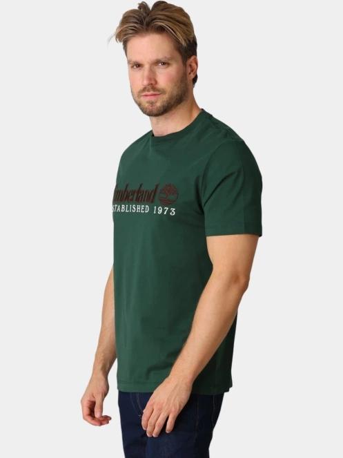 tricou cu maneci scurte pt. barbati Timberland Established 1973 SS Embroidered Tee verde inchis 3