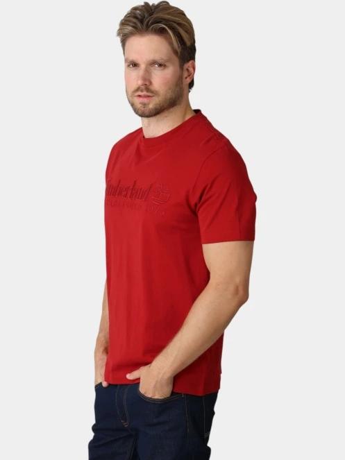 tricou cu maneci scurte pt. barbati Timberland Established 1973 SS Embroidered Tee bordo 3