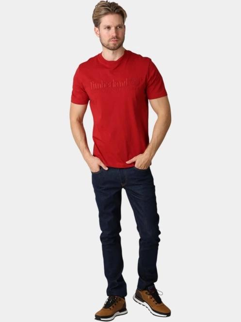 tricou cu maneci scurte pt. barbati Timberland Established 1973 SS Embroidered Tee bordo 5