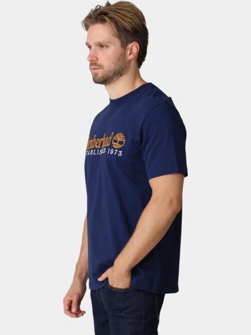 tricou cu maneci scurte pt. barbati Timberland Established 1973 SS Embroidered Tee albastru inchis 3