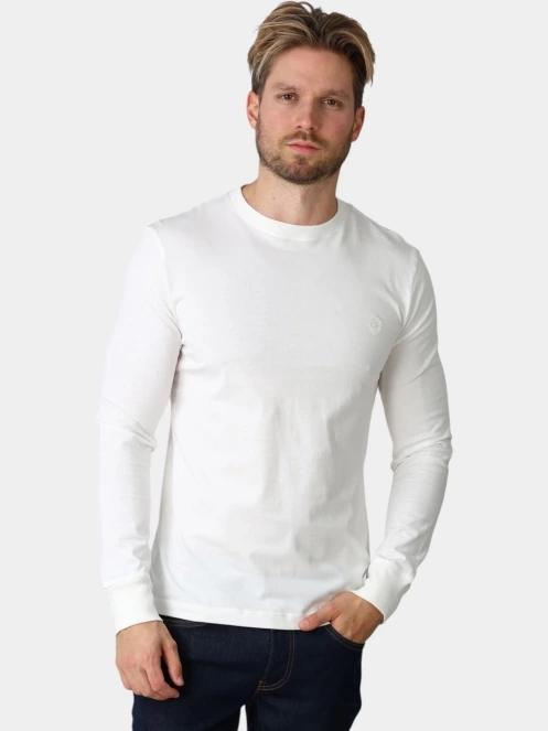 tricou cu maneci lungi pt. barbati Timberland Dunstan River Tree Embroidered LS Tee alb 2