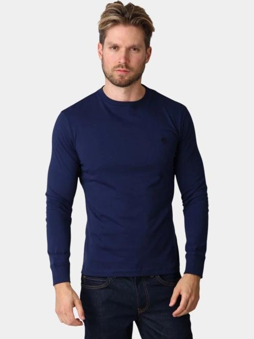tricou cu maneci lungi pt. barbati Timberland Dunstan River Tree Embroidered LS Tee albastru inchis 2
