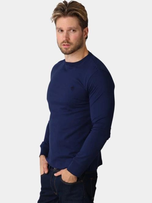 tricou cu maneci lungi pt. barbati Timberland Dunstan River Tree Embroidered LS Tee albastru inchis 3