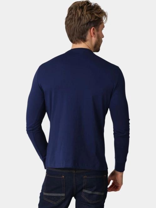 tricou cu maneci lungi pt. barbati Timberland Dunstan River Tree Embroidered LS Tee albastru inchis 4