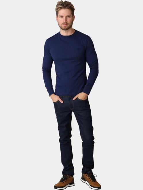 tricou cu maneci lungi pt. barbati Timberland Dunstan River Tree Embroidered LS Tee albastru inchis 5
