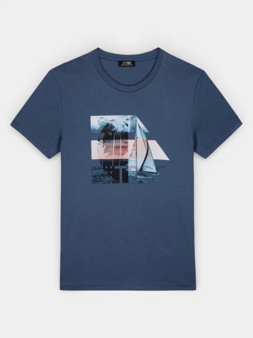 tricou cu maneci scurte pt. barbati TBS Tereltee albastru 2