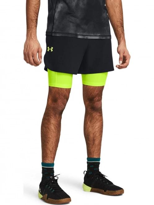 pantaloni scurti pentru sport pt. barbati Under Armour UA Peak Woven 2in1 Sts galben 2
